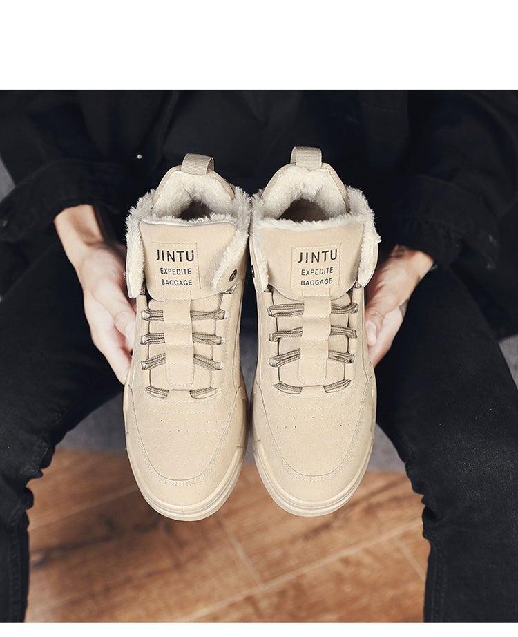 Men's Water-Resistant Plush Lined Snow Boots - Casual Utility Style