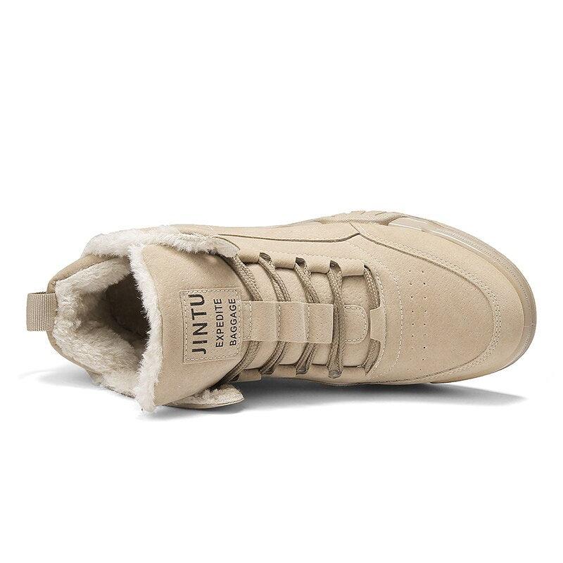 Men's Water-Resistant Plush Lined Snow Boots - Casual Utility Style