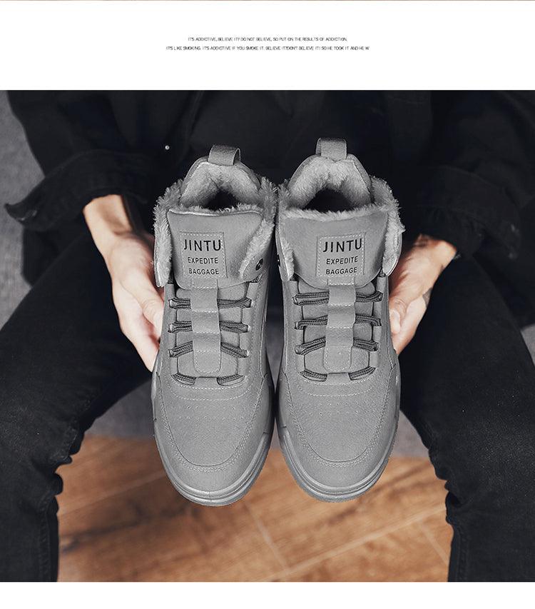 Men's Water-Resistant Plush Lined Snow Boots - Casual Utility Style