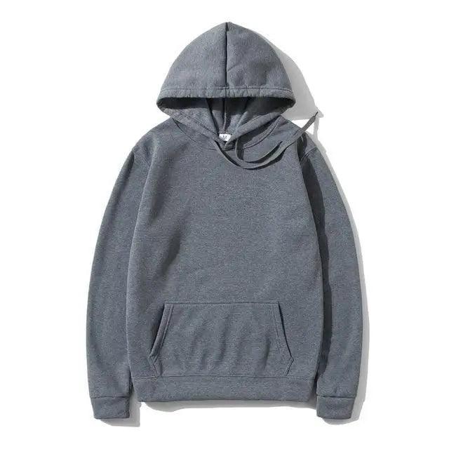 Unisex Fleece Drawstring Hoodie Kangaroo Pocket Casual Pullover