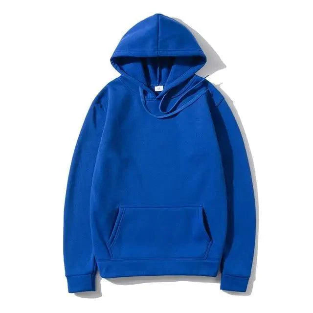 Unisex Fleece Drawstring Hoodie Kangaroo Pocket Casual Pullover