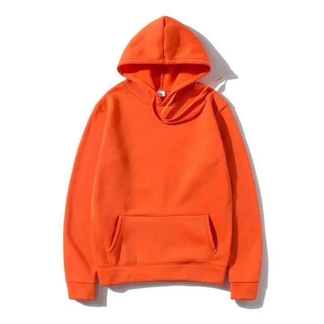 Unisex Fleece Drawstring Hoodie Kangaroo Pocket Casual Pullover