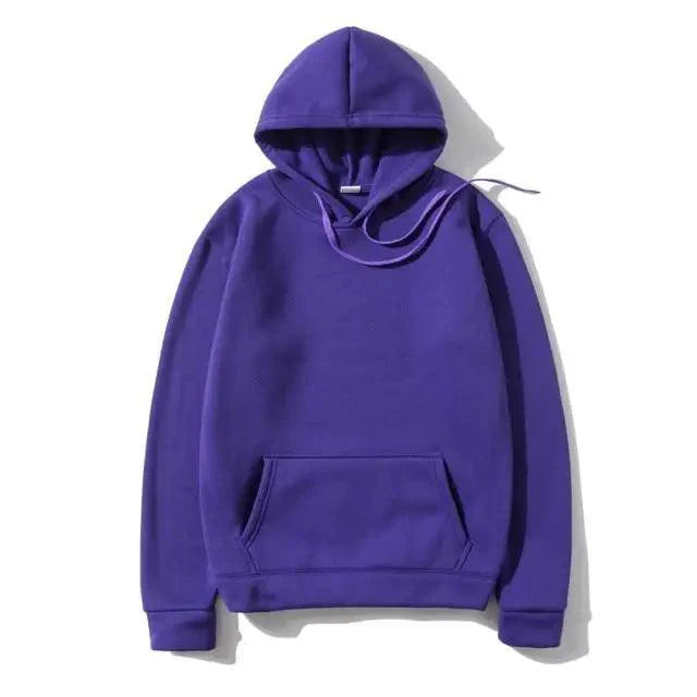 Unisex Fleece Drawstring Hoodie Kangaroo Pocket Casual Pullover