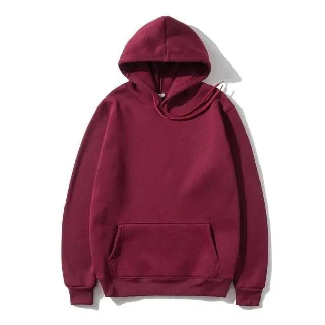 Unisex Fleece Drawstring Hoodie Kangaroo Pocket Casual Pullover