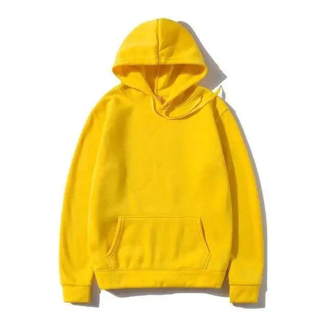Unisex Fleece Drawstring Hoodie Kangaroo Pocket Casual Pullover