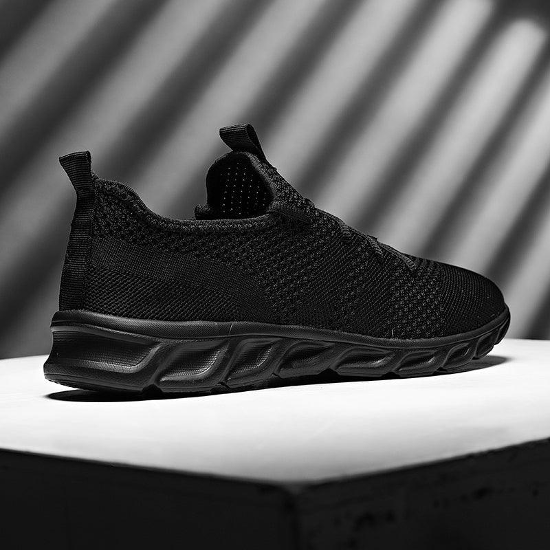 Men's Black Lightweight Mesh Sneakers for Walking and Gym