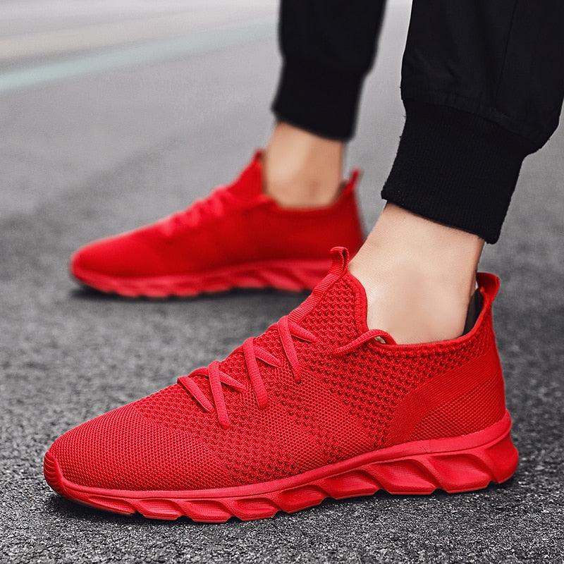 Men's Black Lightweight Mesh Sneakers for Walking and Gym