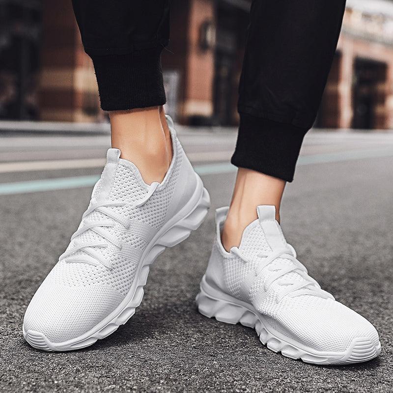 Men's Black Lightweight Mesh Sneakers for Walking and Gym