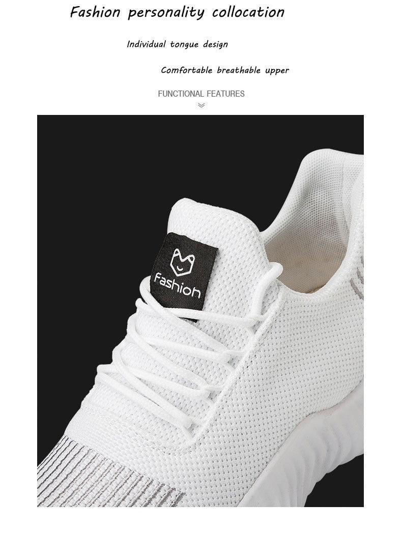 Men's Breathable White Mesh Running Sneakers Lightweight Trainers
