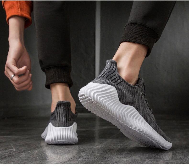 Men's Breathable White Mesh Running Sneakers Lightweight Trainers