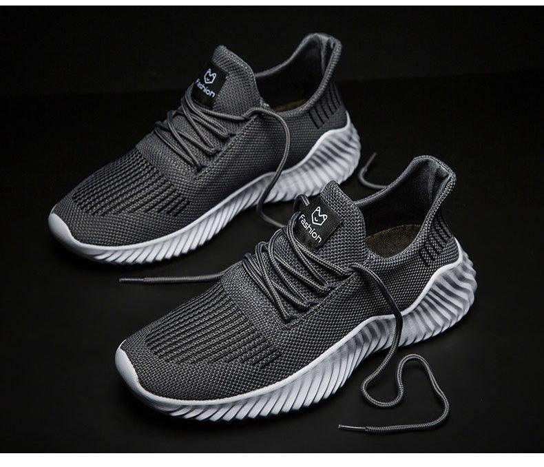 Men's Breathable White Mesh Running Sneakers Lightweight Trainers