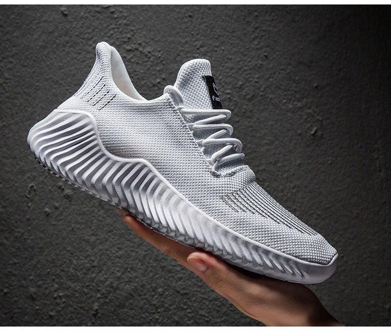 Men's Breathable White Mesh Running Sneakers Lightweight Trainers