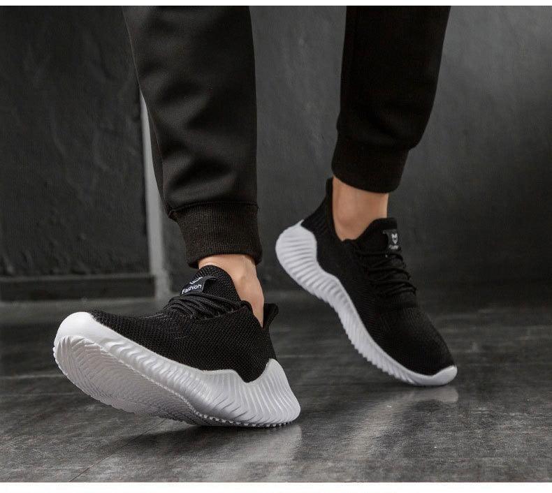 Men's Breathable White Mesh Running Sneakers Lightweight Trainers