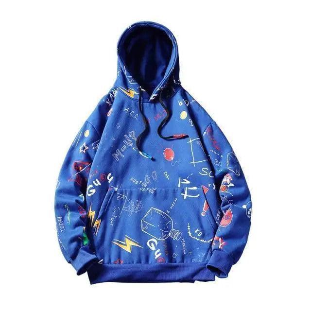 Men's Vintage Yellow Graphic Hoodie Loose Fit Hip Hop Streetwear
