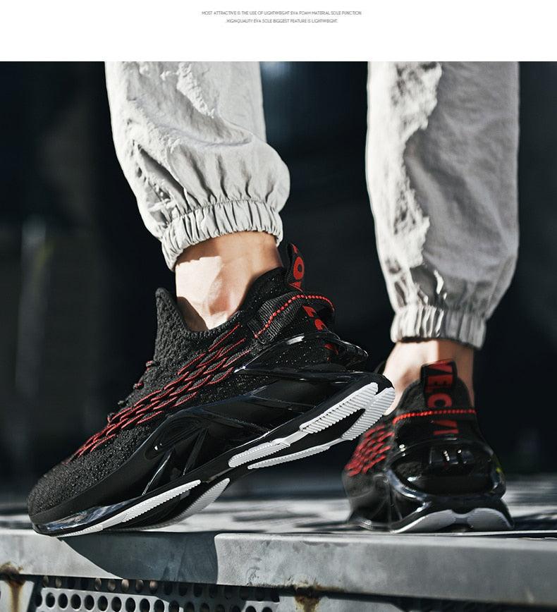 Men's Modern Casual White Race Trainers Breathable Mesh Sneakers