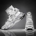 Men's Modern Casual White Race Trainers Breathable Mesh Sneakers