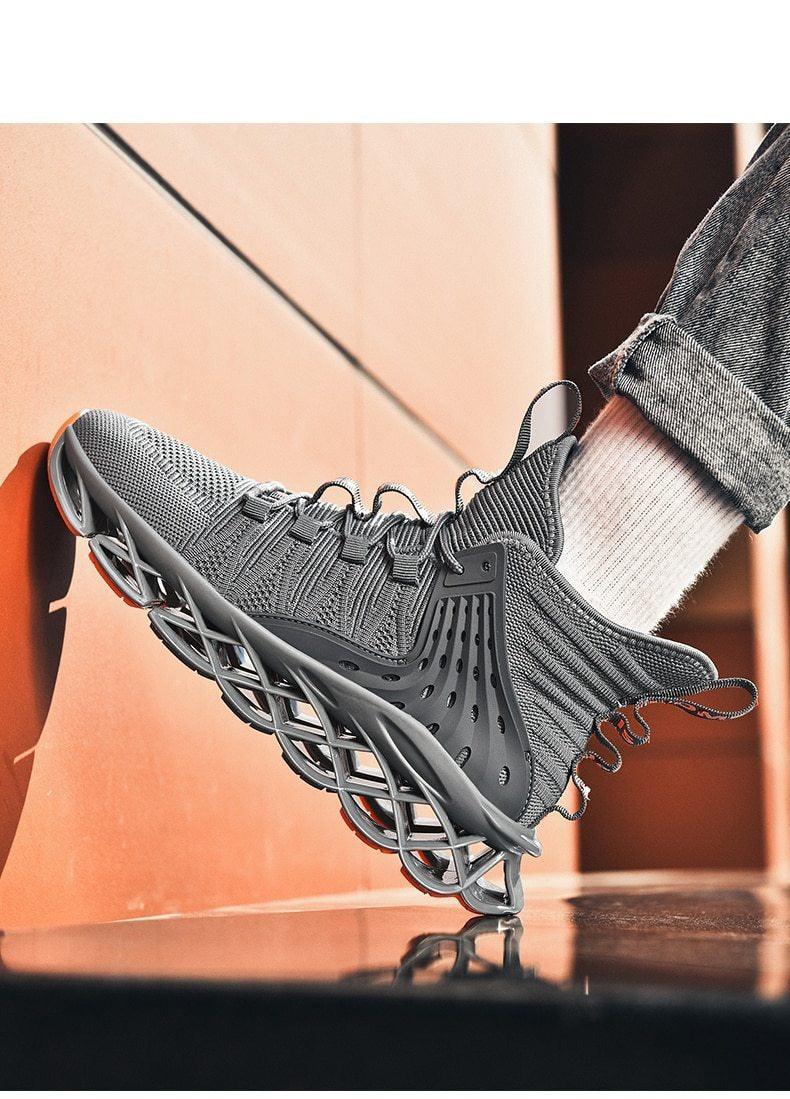 Men's Modern Casual White Race Trainers Breathable Mesh Sneakers