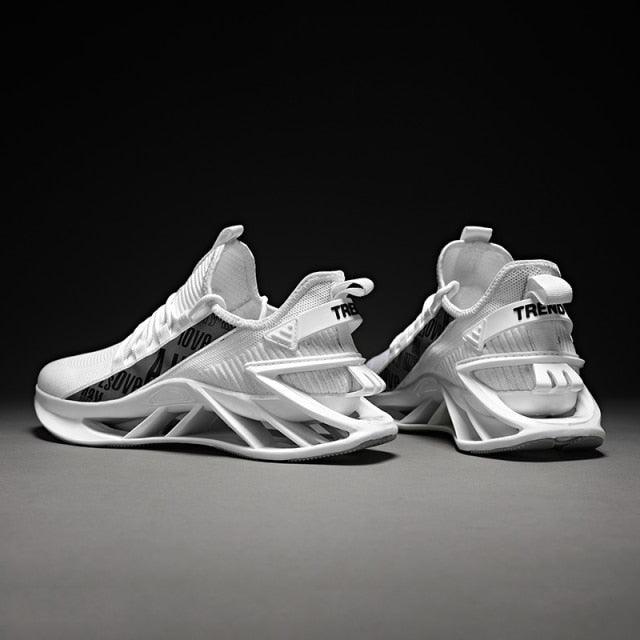 Men's Modern Casual White Race Trainers Breathable Mesh Sneakers