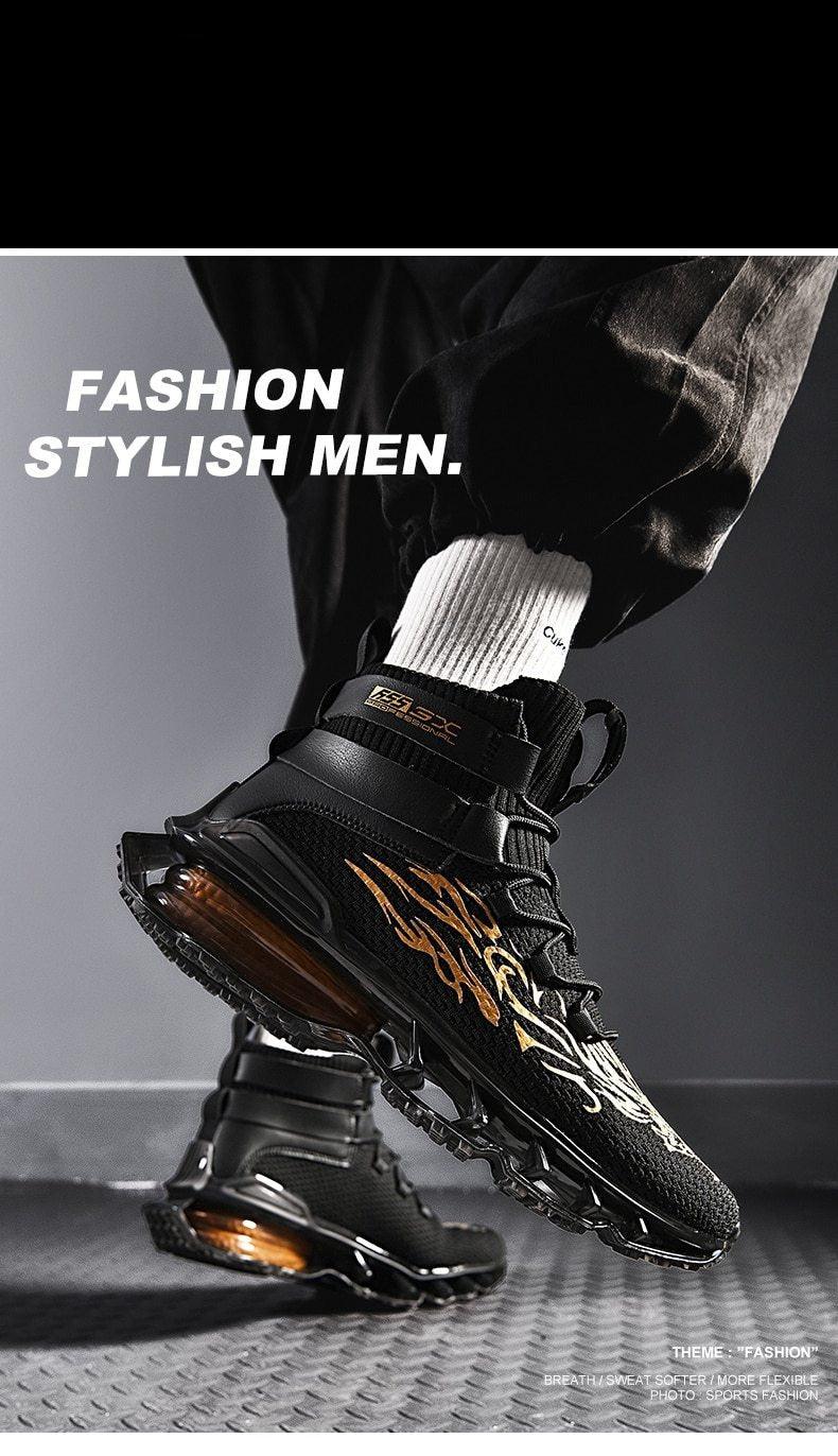Men's Modern Casual White Race Trainers Breathable Mesh Sneakers