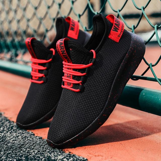 Men's Modern Casual White Race Trainers Breathable Mesh Sneakers