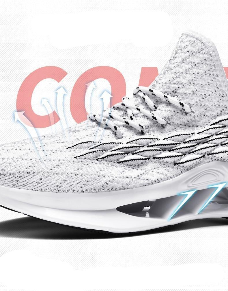 Men's Modern Casual White Race Trainers Breathable Mesh Sneakers