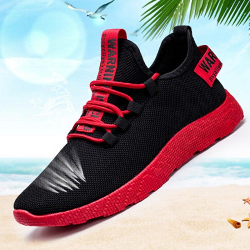 Men's Black Air Mesh Lace Up Sport Gym Walking Sneakers