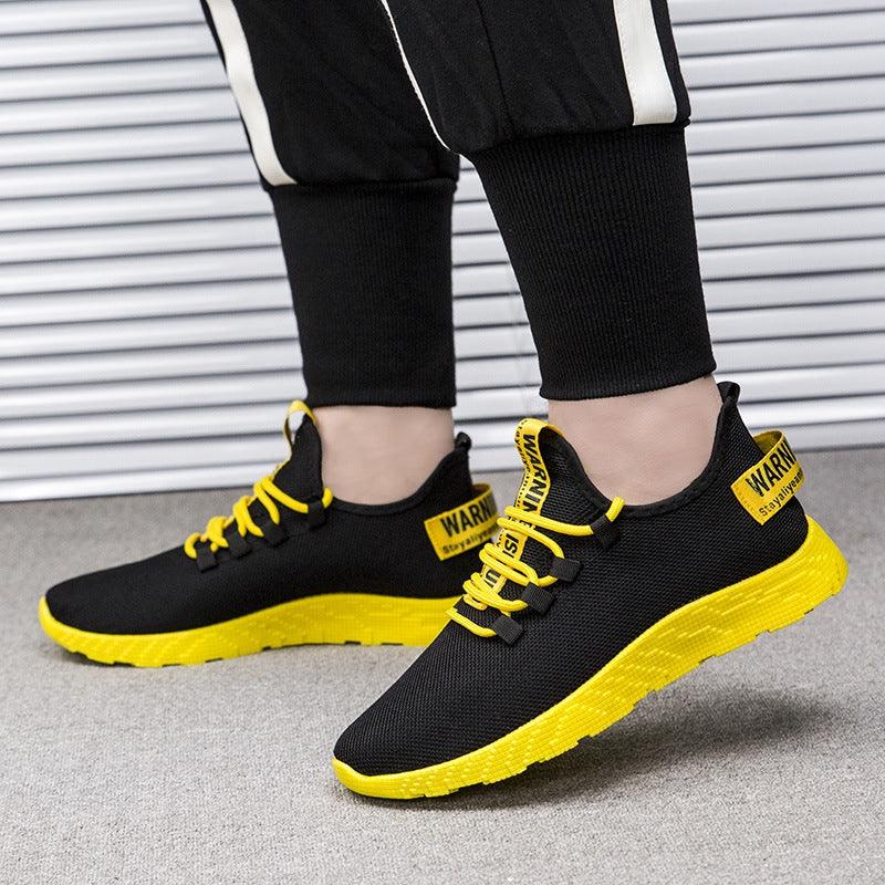 Men's Black Air Mesh Lace Up Sport Gym Walking Sneakers