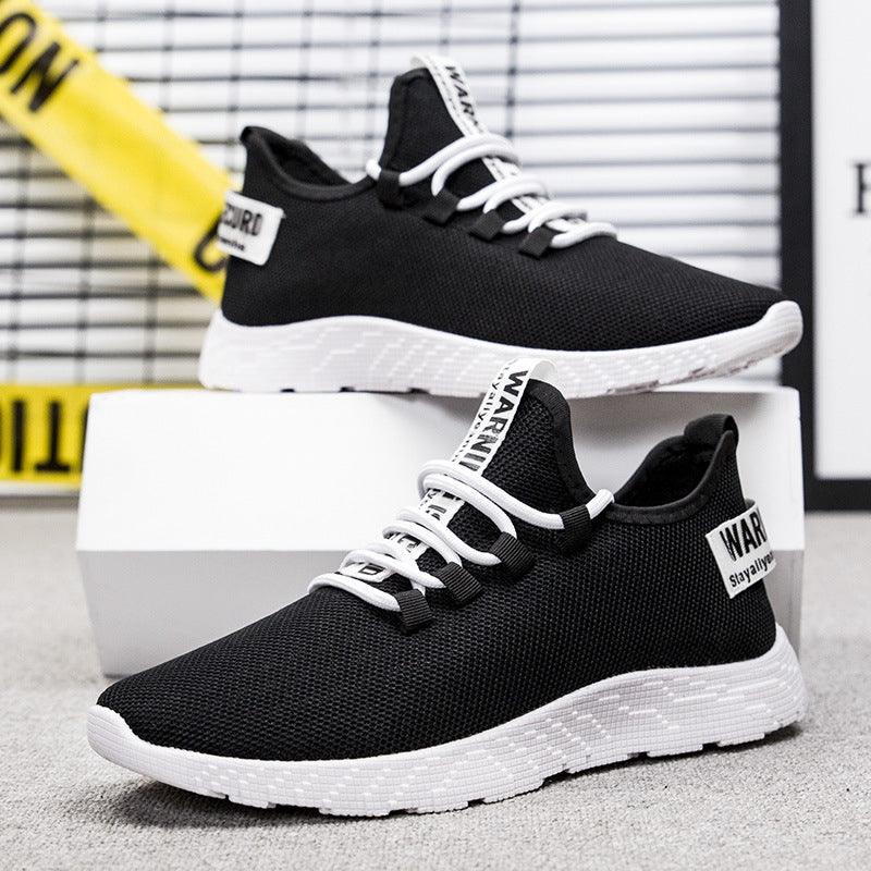 Men's Black Air Mesh Lace Up Sport Gym Walking Sneakers