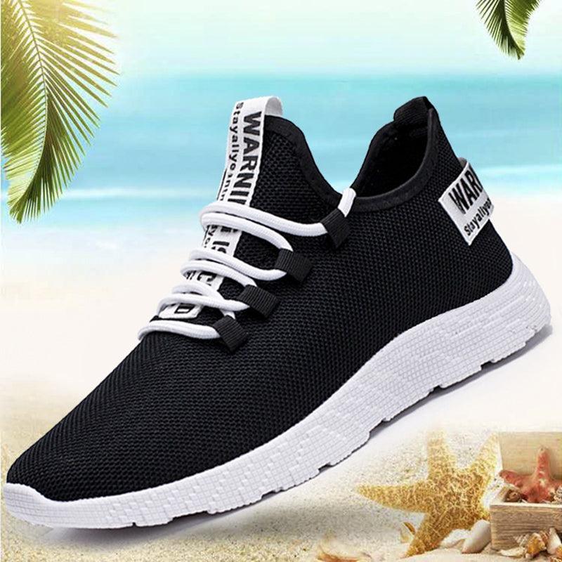 Men's Black Air Mesh Lace Up Sport Gym Walking Sneakers