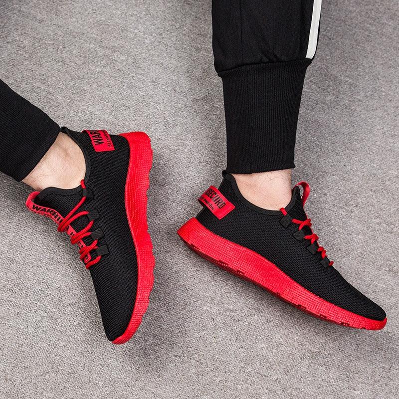 Men's Black Air Mesh Lace Up Sport Gym Walking Sneakers