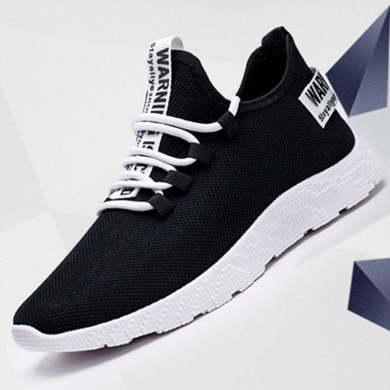 Men's Black Air Mesh Lace Up Sport Gym Walking Sneakers