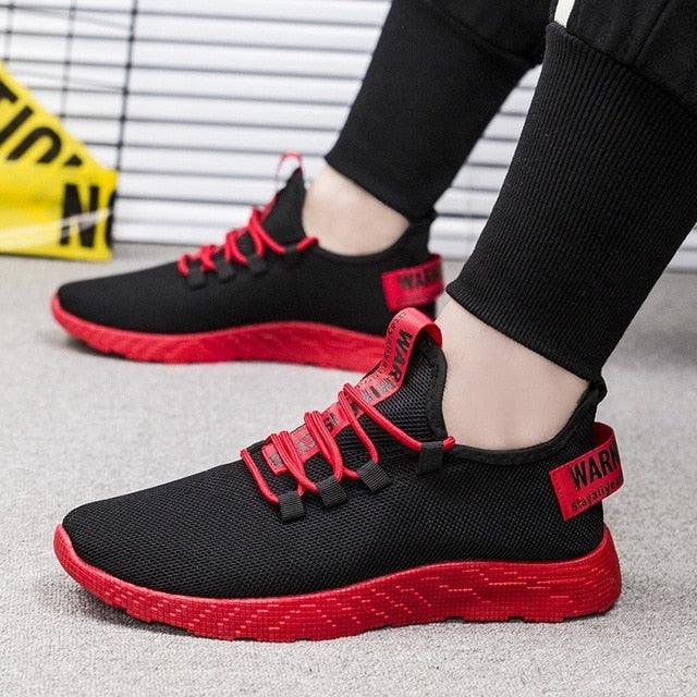 Men's Black Air Mesh Lace Up Sport Gym Walking Sneakers