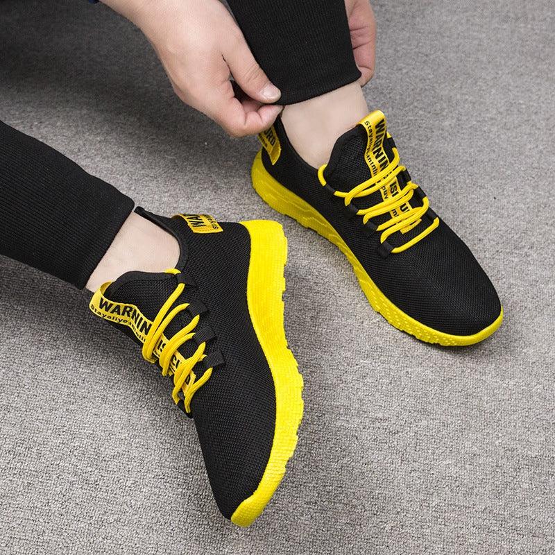 Men's Black Air Mesh Lace Up Sport Gym Walking Sneakers