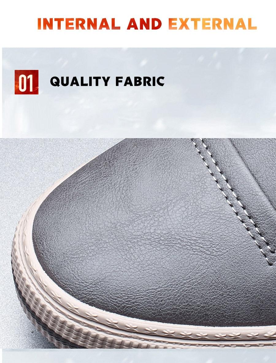 Men's Casual Winter Snow Boots Faux Leather Lined Anti-Slip Shoes