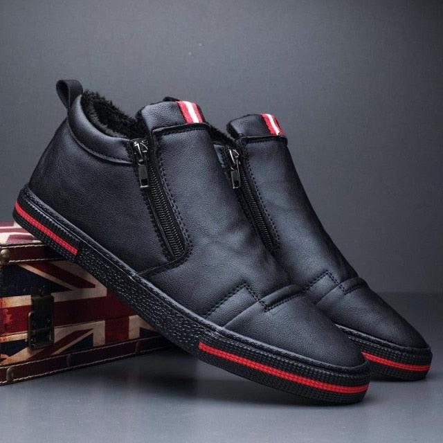 Men's Casual Winter Snow Boots Faux Leather Lined Anti-Slip Shoes