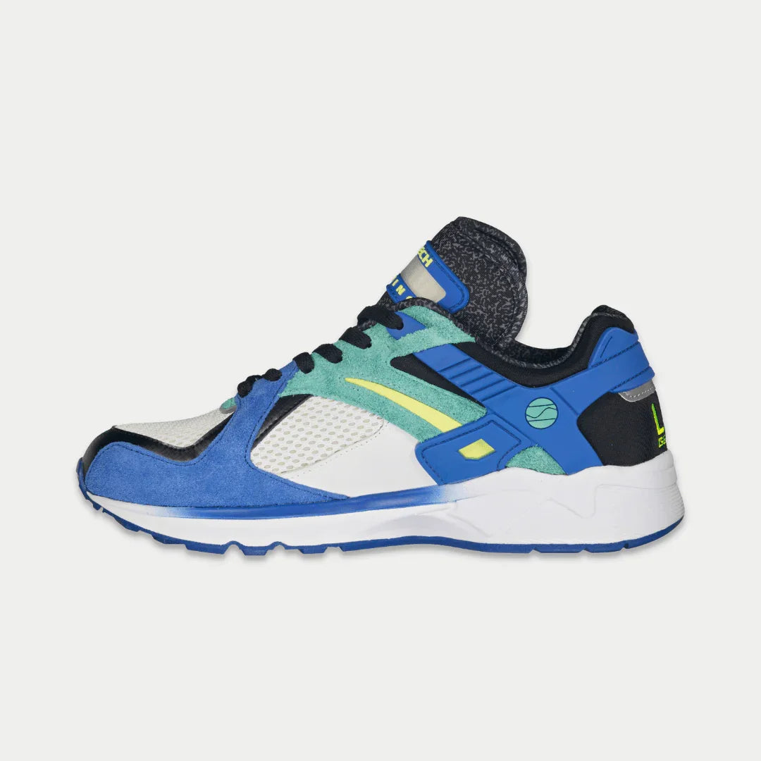Catapult Light-Up Lowtop Retro Sneakers in Blue and Green