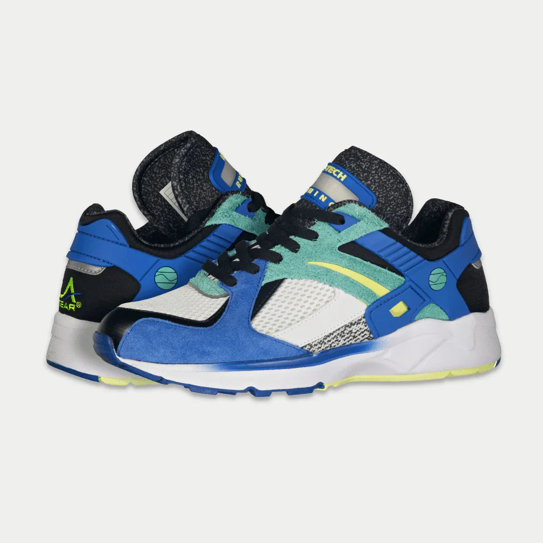 Catapult Light-Up Lowtop Retro Sneakers in Blue and Green