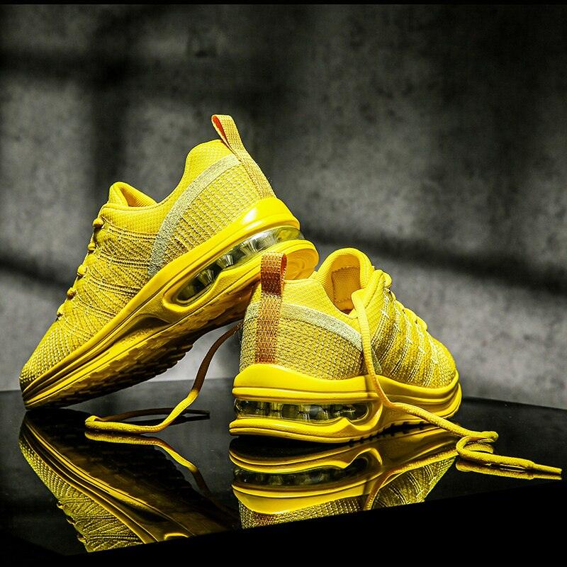Men's Breathable Knit Running Sneakers Air Cushion Gym Shoes