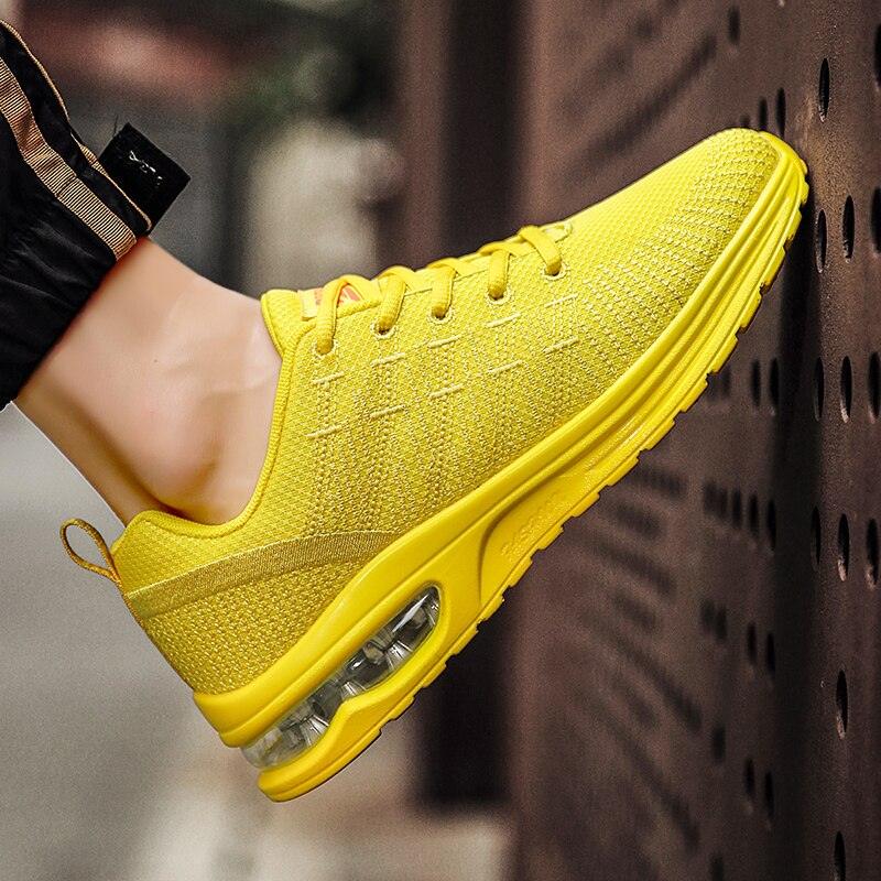 Men's Breathable Knit Running Sneakers Air Cushion Gym Shoes