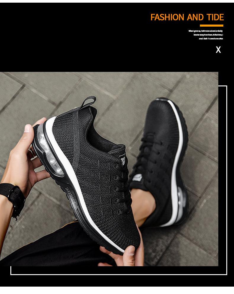 Men's Breathable Knit Running Sneakers Air Cushion Gym Shoes