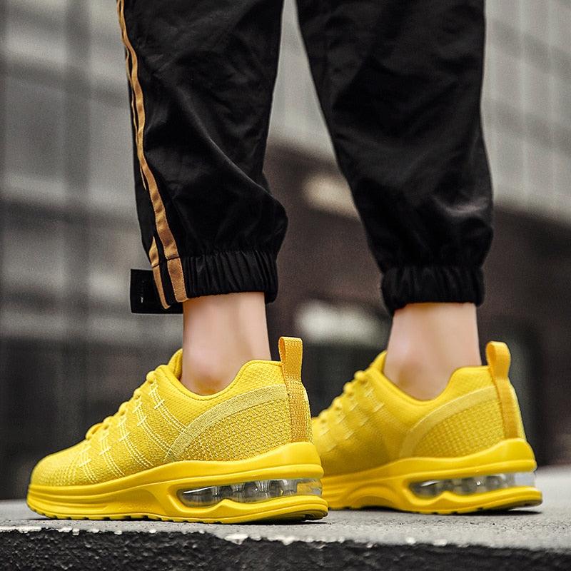 Men's Breathable Knit Running Sneakers Air Cushion Gym Shoes