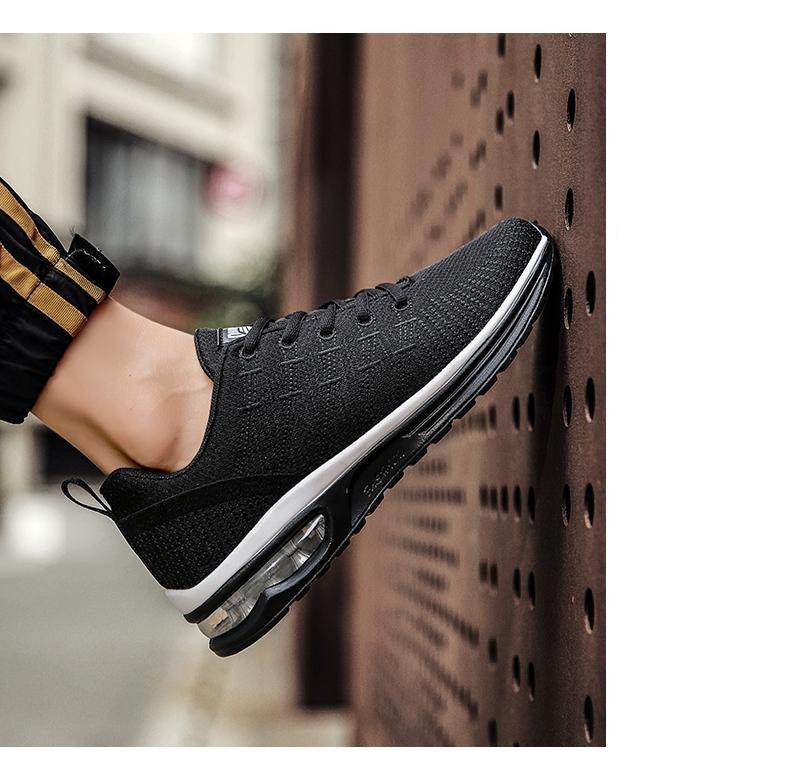 Men's Breathable Knit Running Sneakers Air Cushion Gym Shoes