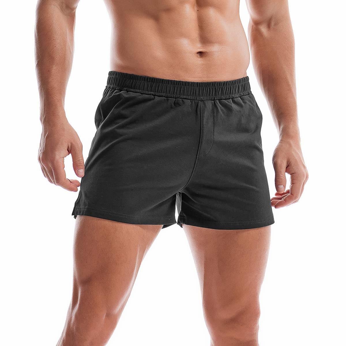 Men's Cotton Lounge Shorts Breathable Elastic Waist Gym Bottoms