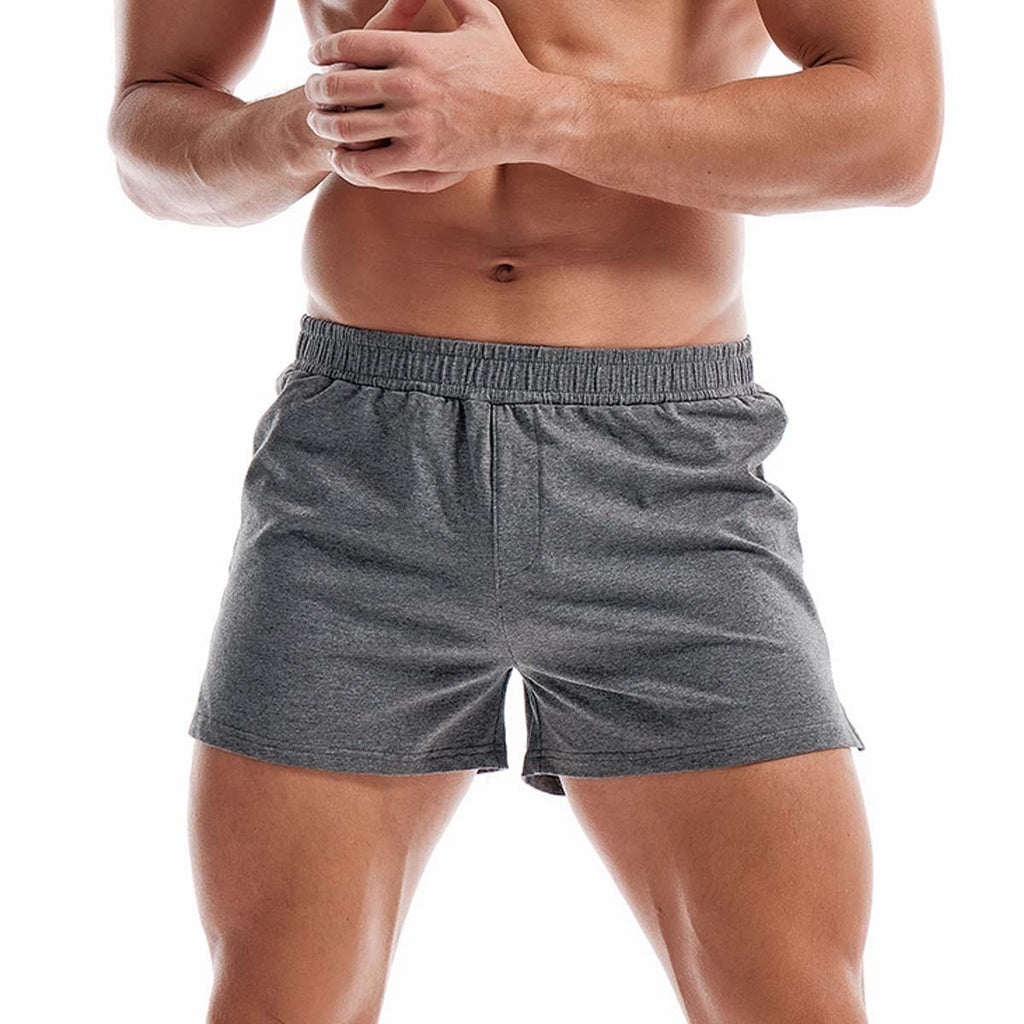 Men's Cotton Lounge Shorts Breathable Elastic Waist Gym Bottoms