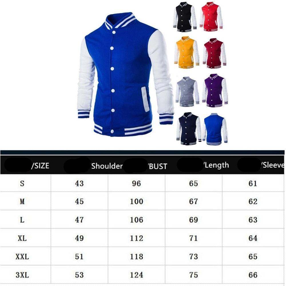 Men's Slim Fit Baseball Jacket Casual Lightweight College Coat
