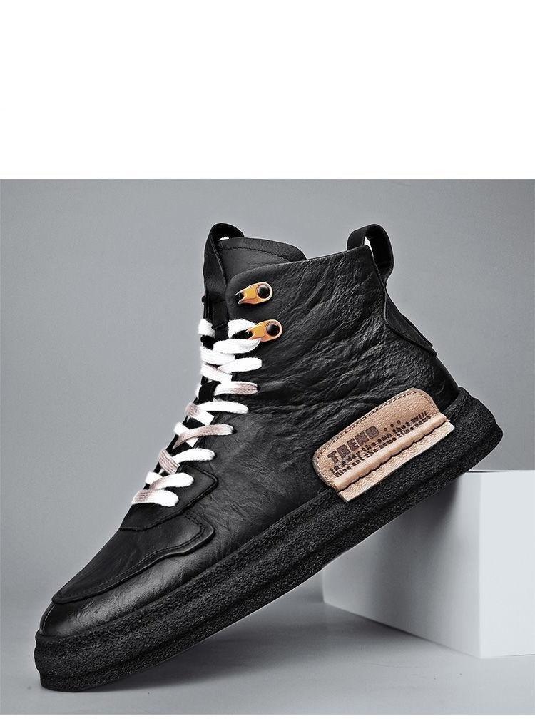 Men’s Leather Urban Streetwear Sneakers – Anti-Slip Walking Shoes