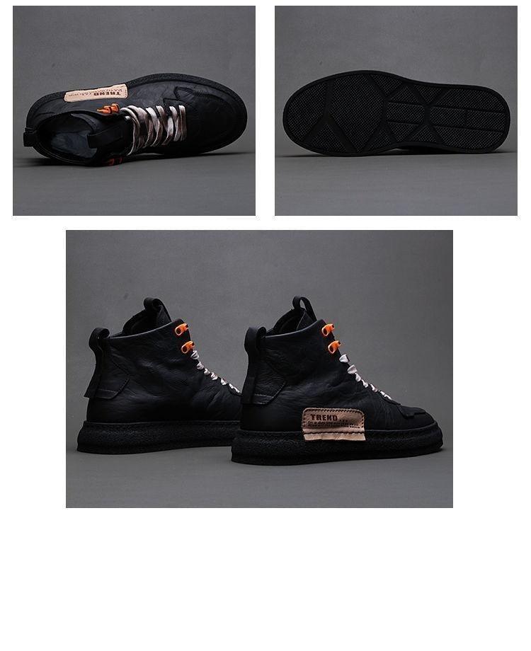 Men’s Leather Urban Streetwear Sneakers – Anti-Slip Walking Shoes