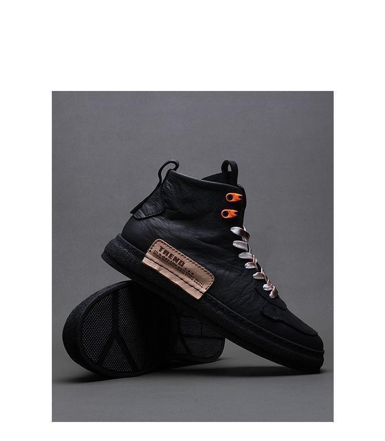Men’s Leather Urban Streetwear Sneakers – Anti-Slip Walking Shoes