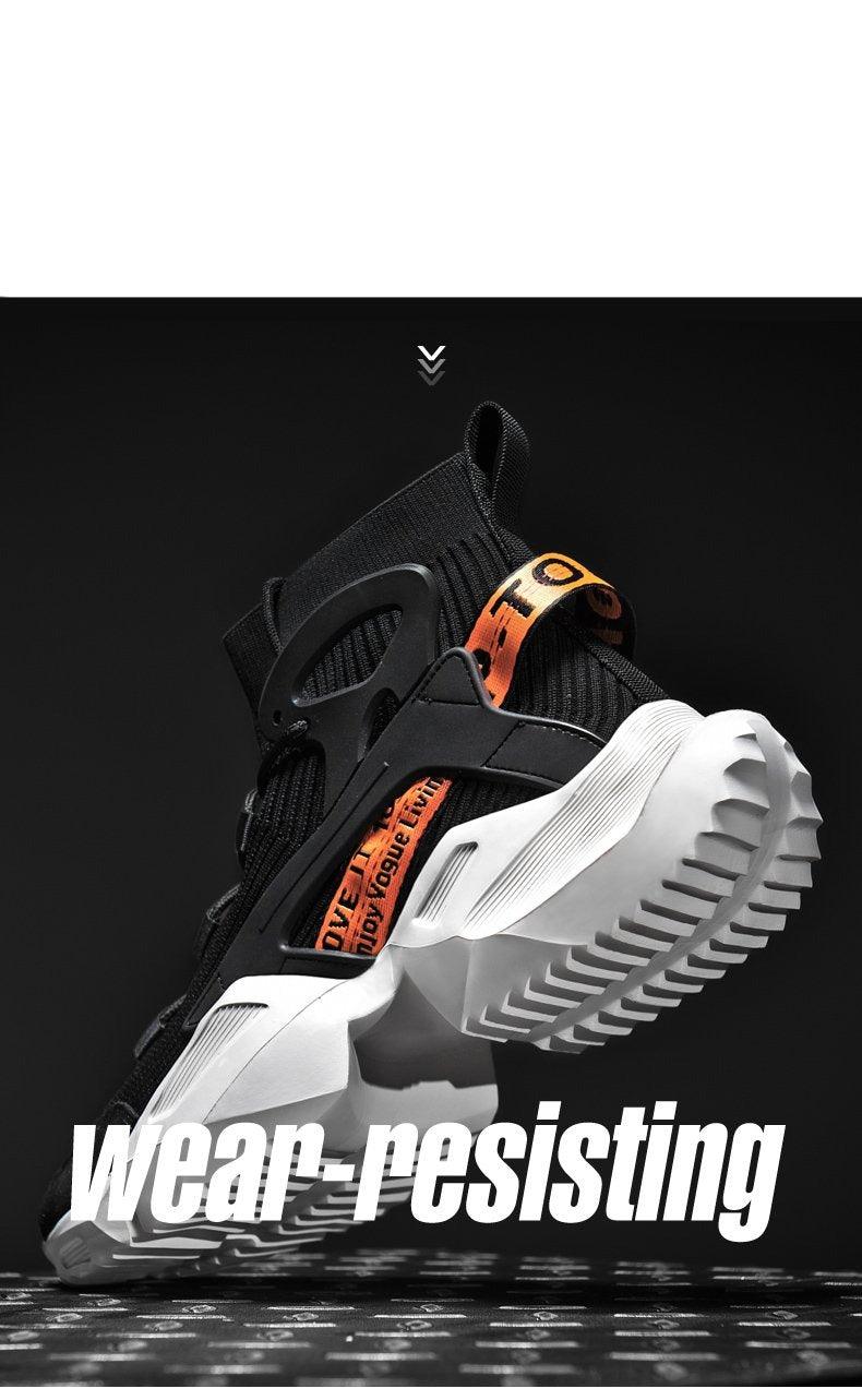 Men's High Top Mesh Sock Sneakers - Breathable Height Increasing Shoes