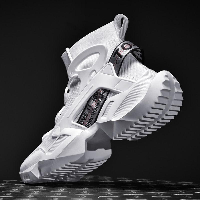 Men's High Top Mesh Sock Sneakers - Breathable Height Increasing Shoes